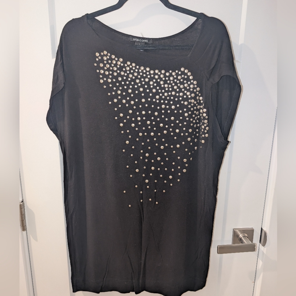 Luciano Dante Black Studded Women's Top Size L